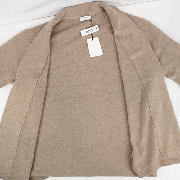 Aritzia Cashmere Relaxed Open-Front Cardigan in Heather Nomad Taupe Size 2 - NWT - Picture 3 of 9